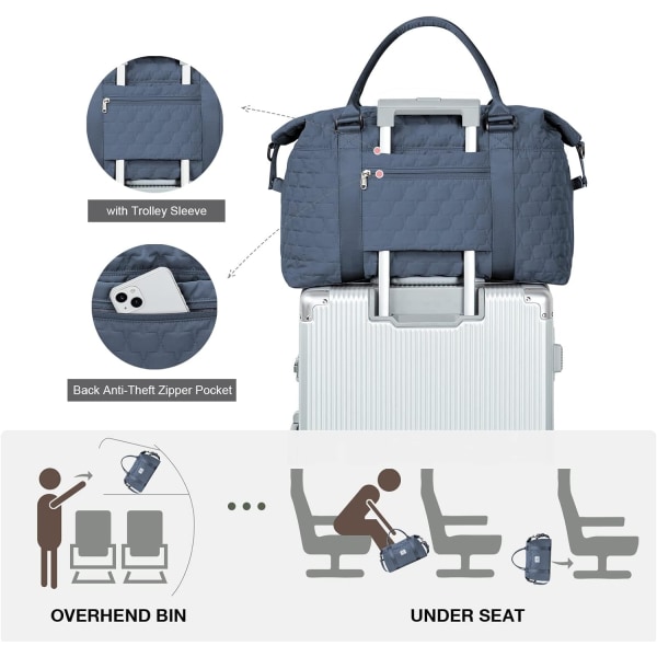 Weekender Duffel-tasker til kvinder og mænd, rejsetaske til fly, sød sportstaske til fitness, dans, overnatningstaske med vådlomme green