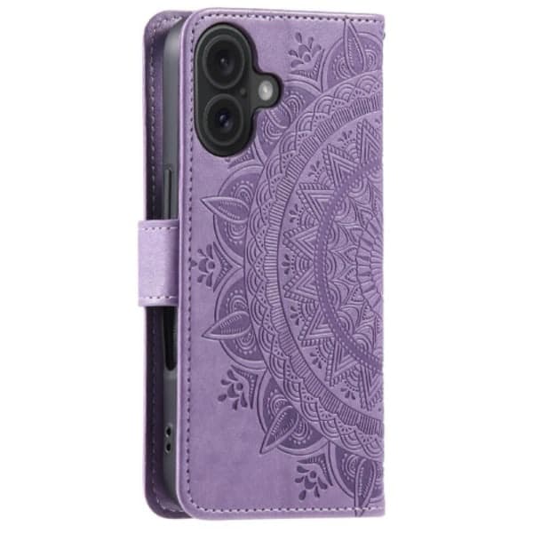 Flip-etui til i-phone 16 Totem Prægning PU Læder Pung Etui Støtte