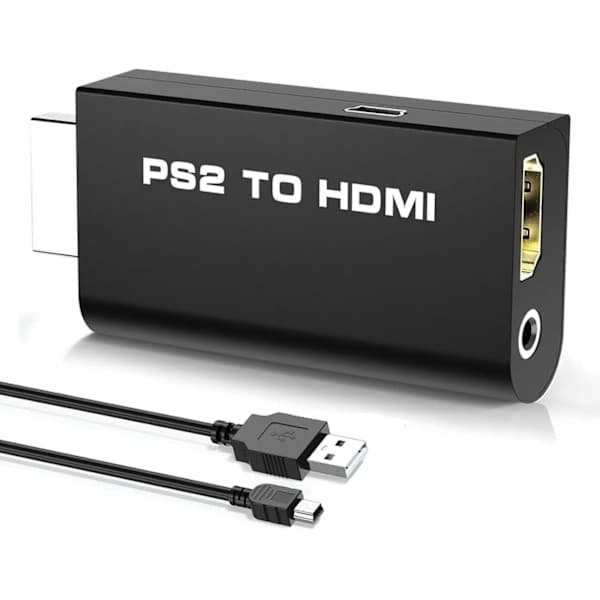 HDMI-sovitin PlayStation 2:lle / PS2:lle, HDMI-yhteensopiva sovitinkaapeli HD RCA AV Audio Video