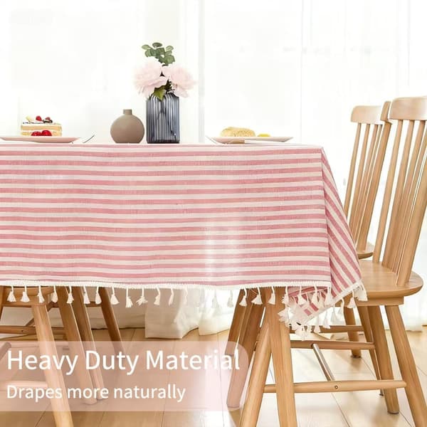 1 stk duk rektangel stripe dusker duk rektangulær støvtett bomullsduk (140*140cm, rosa) 140*140cm pink