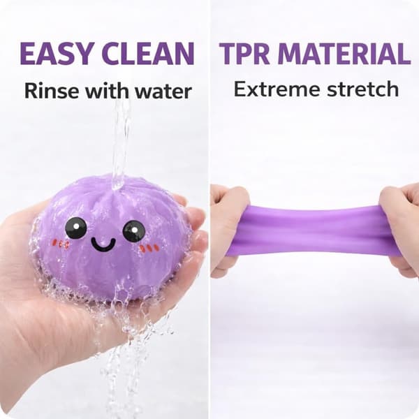 Dumpling Squishies Mystery Box, Mjuk Dumpling Stressavlastande Sensorisk Leksak för Vuxna (Lila) Purple Smile