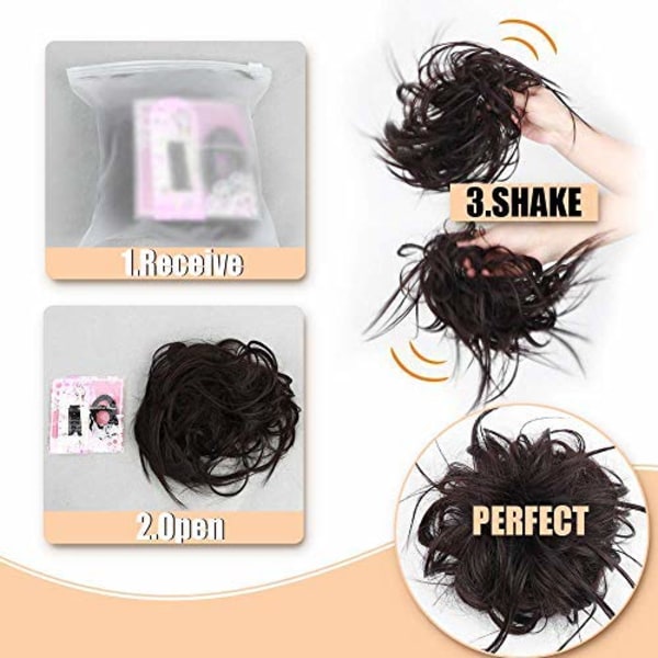 Hairpiece Hair Extension hästsvans med elastiskt gummiband Updo hästsvans Hairpiece Syntetisk hårförlängning Scrunchies (Ljusblond mix Brunröd)