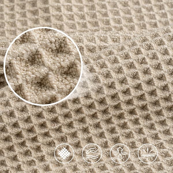 Mikrofiber fnugfri håndklæde, 40 x 70 cm, 4-pak (vaffelvævet) Coffee