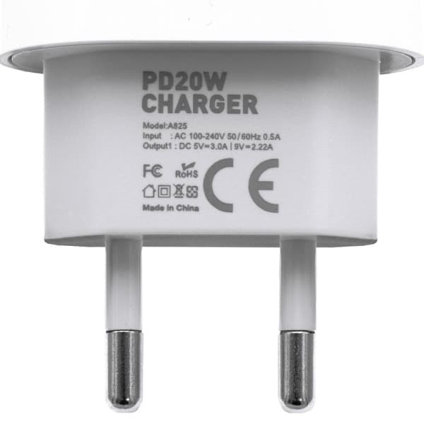 2-pack - Laddare för iPhone Adapter+Kabel 20W USB-C Snabbladdare Vit one size