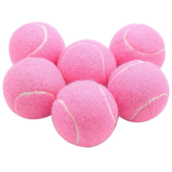 6-pack rosa tennisbollar hållbara elastiska träningsbollar 66mm
