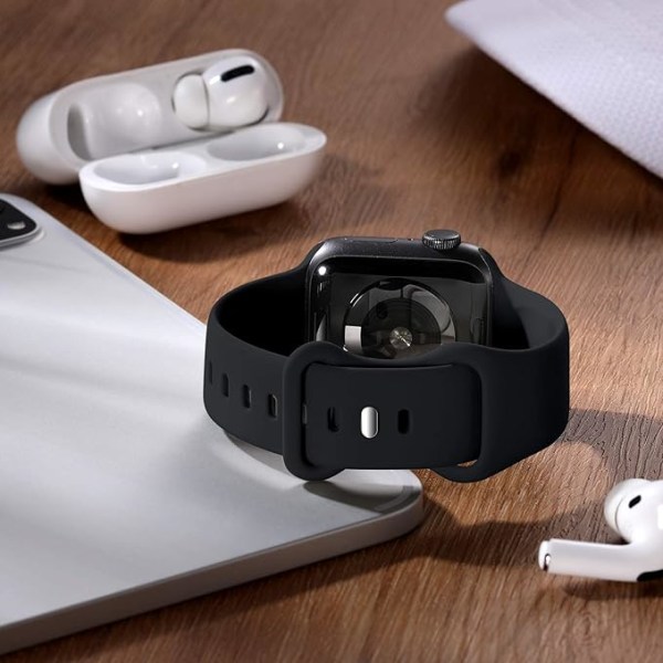 Kompatibel med Apple Watch-rem 42mm 44mm 45mm 49mm, erstatnings silikonrem for sport, kompatibel med iWatch-rem Series 8 7 6 5 4 3 2 1 SE