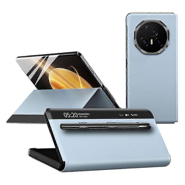 Til Honor Magic V3 5G Etui Displayvindue PU Læder Telefoncover med Stylus Blå Blue