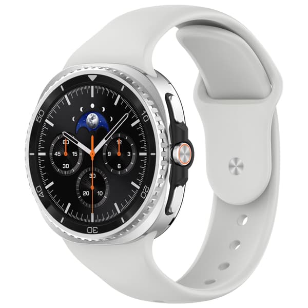 Silikonrem med spenne til Samsung Watch 8 og Watch 8 Classic - Komfortabel og justerbar Lys Grå LightGrey