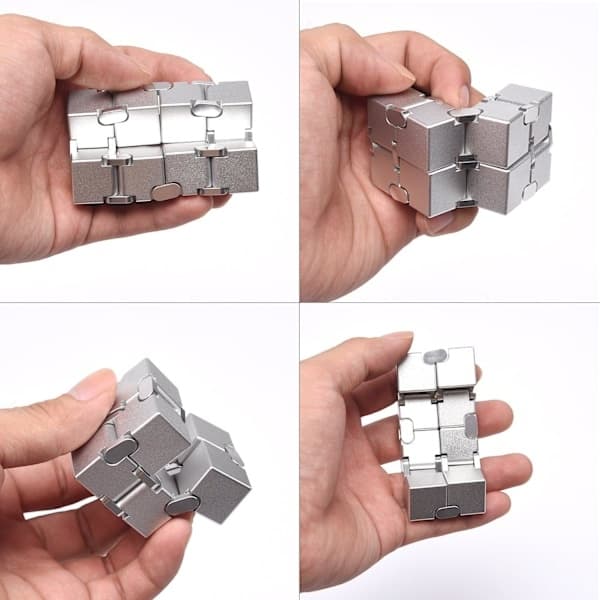 Fidget Cube Ny Versjon Fidget Fingerleker - Metall Infinity Cube for Stress- og Angstavlastning/ADHD, Ultra Holdbare Sensoriske Gaver