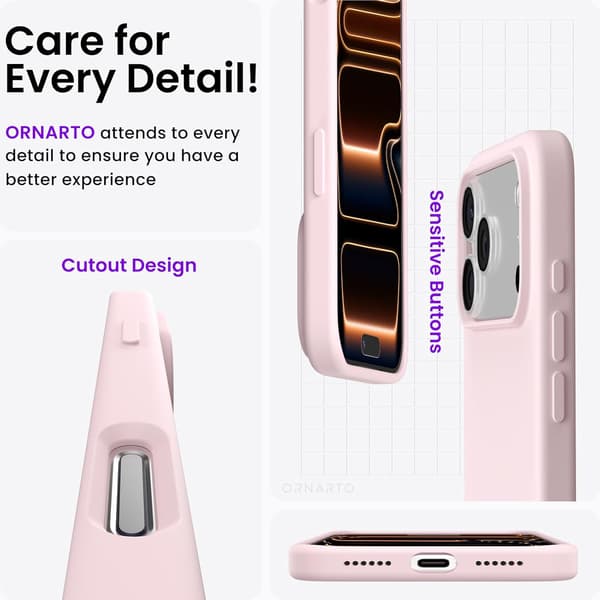 1 stk, kompatibel med iPhone 17 Pro Max-deksel, rosa, 6,9\", støtsikker beskyttelse, kamerabeskyttelse pink