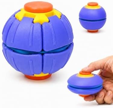 3D-printad figur 3D-printad press-to-spin fidget-boll, push & spin sensorisk leksak, stressavlastande skrivbordsspinner för klassrum, kontor & Purple