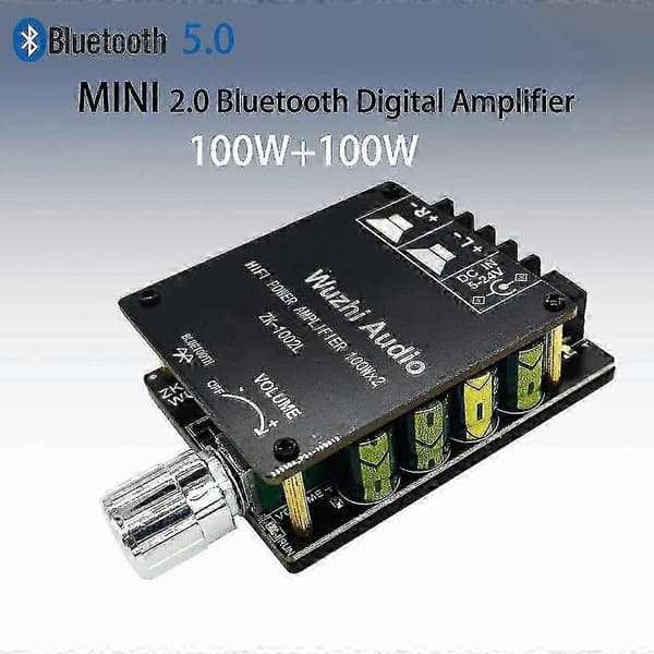 Mini stereo forsterker for MINI, Bluetooth 5.0, 100Wx2 trådløs lyd