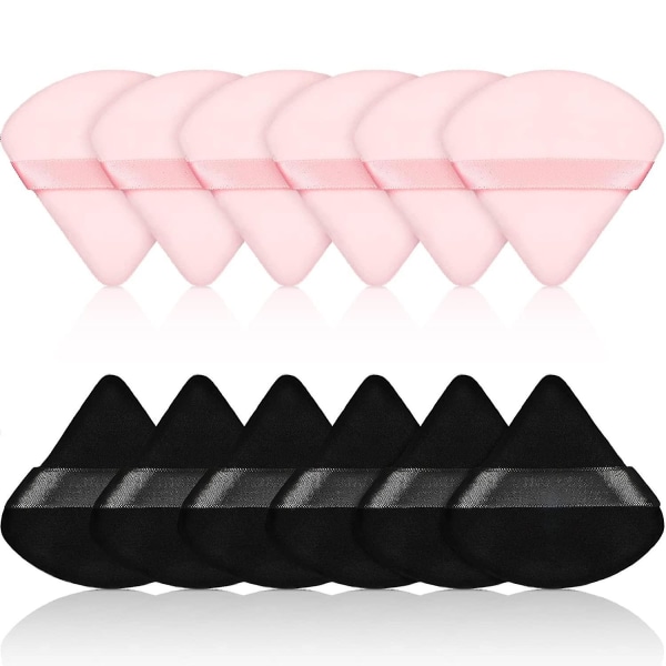 12 Pieces Powder Puff Face Triangle Makeup Puff For Loose Powder Soft Body Cosmetic Foundation Sponge