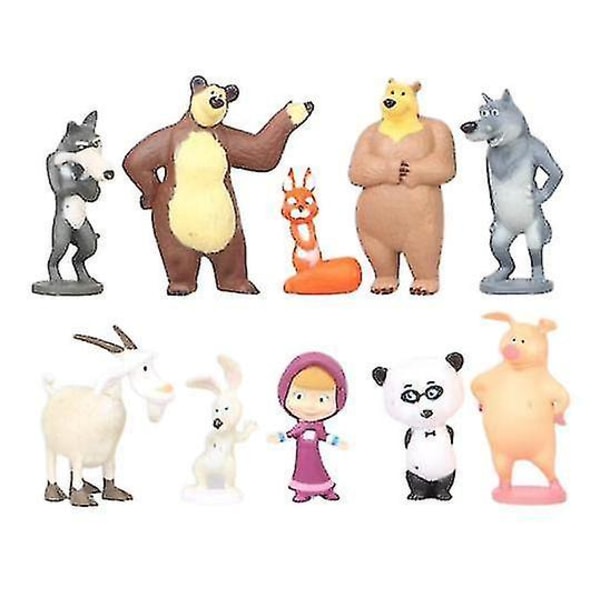 10 kpl Masha ja Karhu Hahmoja (3-6cm)