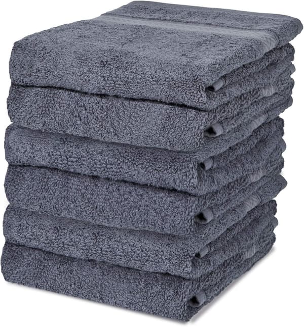 Håndklæde - Bløde og superabsorberende sorte håndklæder til badeværelset, Håndklædesæt med 6 badeværelseshåndklæder sorte - (40 x 70 cm) gray