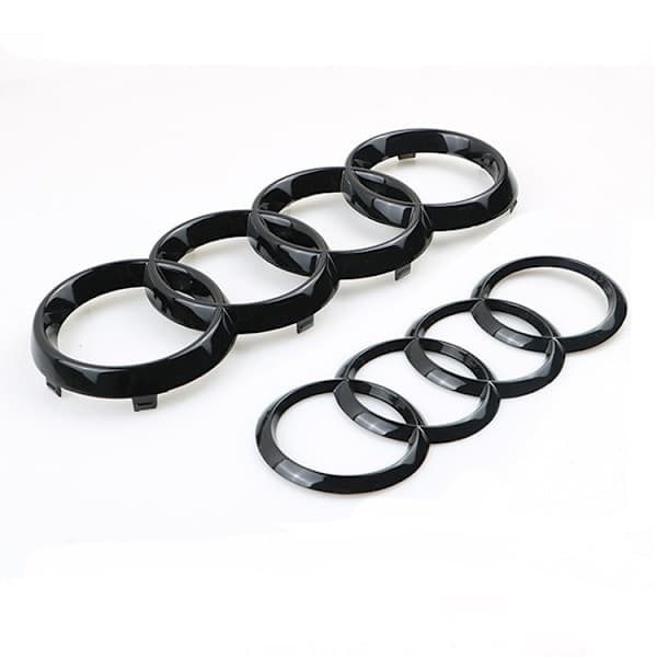Audi blank svart logo ring foran og bak 273MM 192MM A1 A3 A4 A5