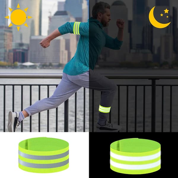 4-pack reflexband – Justerbar reflexutrustning för löpning, cykling och promenader i mörker (Grön)