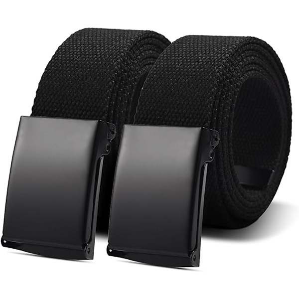 Unisex Bælte Nylon Lærred Bælte - Business Bælte Længde 130 cm Bred 3.8 cm Automatiske Spænder Justerbart Bælte Stof Universal Udendørs Bælte Sort