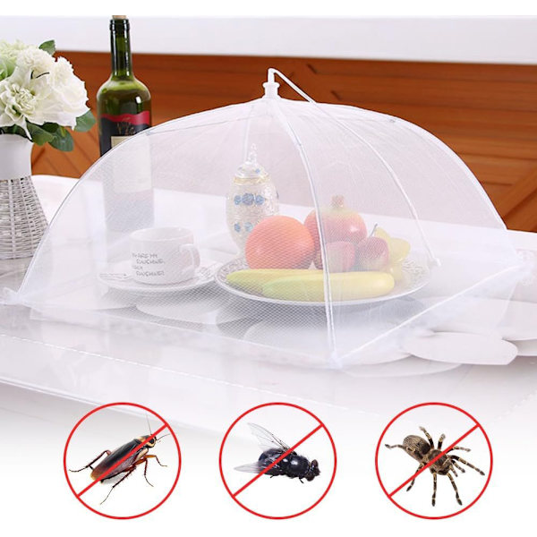 (6-pack) Pop-up utomhus picknick nät matskydd tält för utomhus och camping matnät lock återanvändbar och hopfällbar 17 x 17 tum