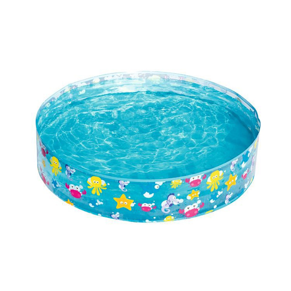 Sea Life Play Pool Barnebasseng, Oppblåsbar Overjordisk Basseng, Utendørs Hagebasseng Blå 48 x 10 Tommer