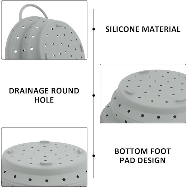 1 pakke sammenklappelig afløbskurv, sammenklappelig sigtekurv, silikonesil til køkken og spisestue