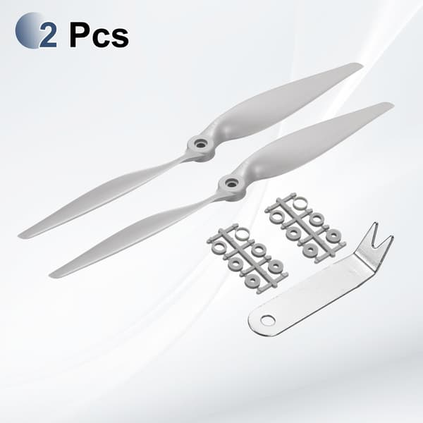 MECCANIXITY 12x6 tommer RC-propeller, 2-bladet propellerudskiftning grå højhastighedspropeller med adapterringe og propelnøgle til RC-fly 12" x 6" 2