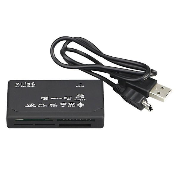 Universell USB-minneskortsläsare - Svart Svart