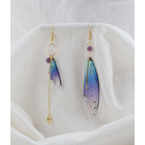 Par Wing Øreringe Resin Nyhed Dangle Øreringe Brude Kvast Drop Øreringe Sommerfugl Vinge Øreringe Sommerfugl Brude Øreringe Fancy