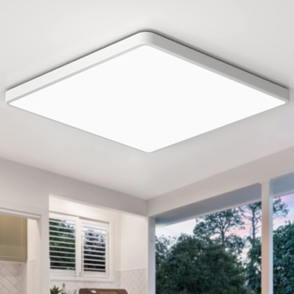 18W LED-taklampa, modern fyrkantig infälld belysningsarmatur för kök, korridor, vardagsrum, sovrum, kontor, vit
