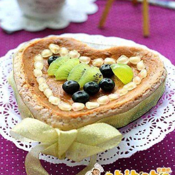 Quiche muotoinen sydän torttu muoto nostopohjalla pieni 10 cm quiche leivinmuoto tartelette molds aaltopahvin reuna, viiltosuoja- 4 kpl set