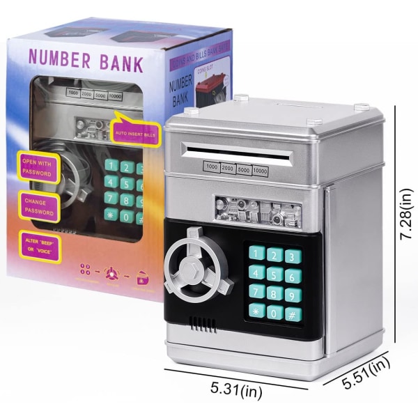 Minibank elektronisk myntpengebank pengebokser for barn