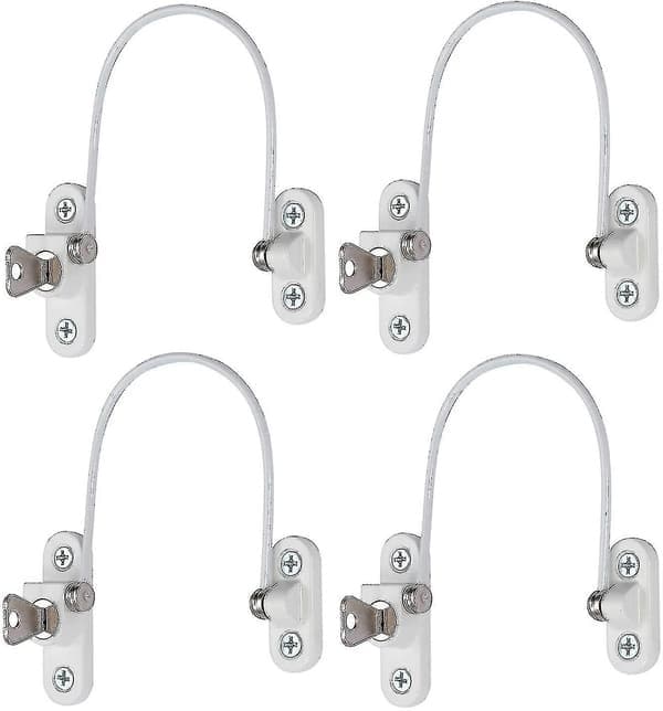 4-pack fönsterbegränsare barnsäkerhetslås dörrfönsterbegränsare vit White