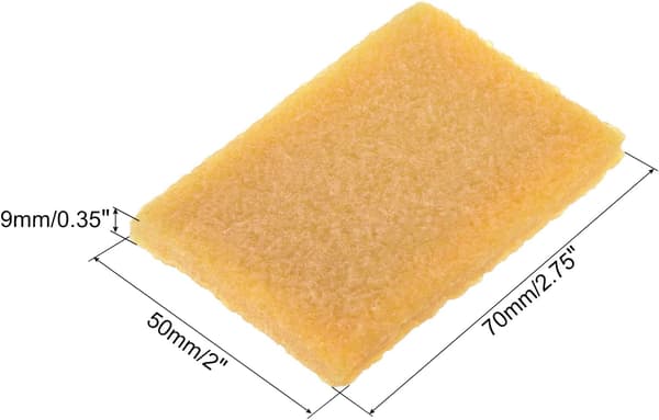 5cm*7cm*0.9cm Resterande suddgummi, 6-pack rektangulär limrengöringsverktyg, gul 5cm*7cm*0.9cm