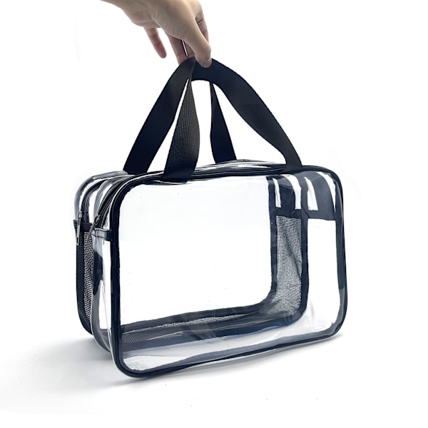 Double-layer waterproof cosmetic bag large capacity transparent toiletry bag swimming fitness storage