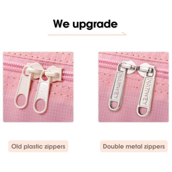 Vikbar resväska för flygbolag, stor kabinväska, duffelväska, handbagage, övernattningsväska för kvinnor och män (rosa)