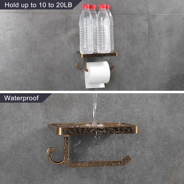 WC-paperiteline WC-paperiteline WC-paperiteline matkapuhelintelineellä seinäkiinnitys rullateline seinäkiinnitys kylpyhuoneen tarvikkeet pronssi