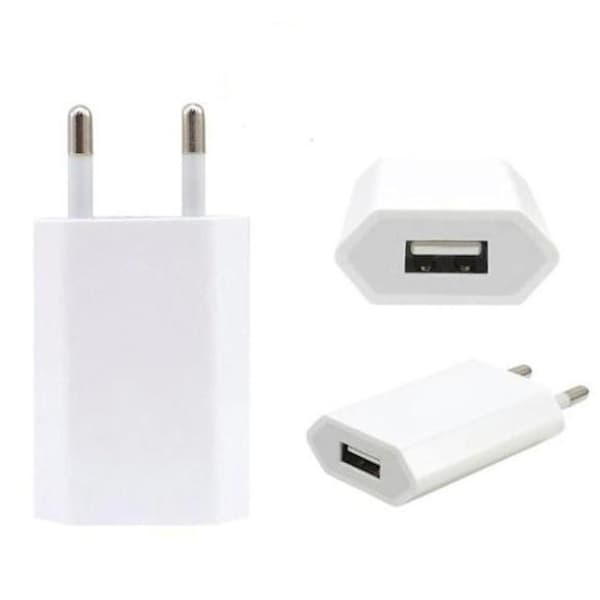 3-pakning lader for iPhone / Samsung 5V / 1A osv. Hvit
