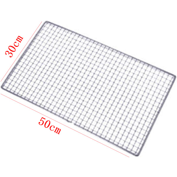 5-pakkaus ruostumattomasta teräksestä valmistettuja grilliruoan korvaavia verkkoja retkeilyyn, grilliin, ulkoilmaretkille ja piknik-työkaluihin (koko: 30*50cm)