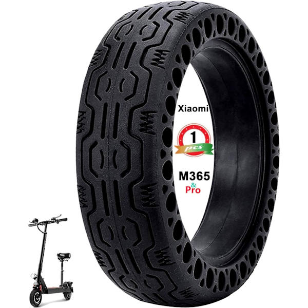 Elektrisk Scooter Massivt Dæk 8,5 Tommer, Scooter Dæk 8 1/2 til Xiaomi Mi 3 Pro 2 M365, Scooter Slangeløst Dæk til Aovopro Pro Megawheels S10, Scooter black