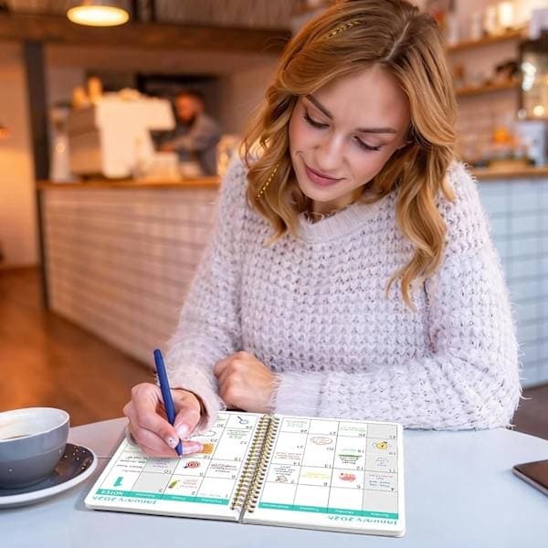 Ukeplanlegger og månedskalender 2026, daglig agenda-planlegger, egnet for planlegging/skoleplanlegging B B