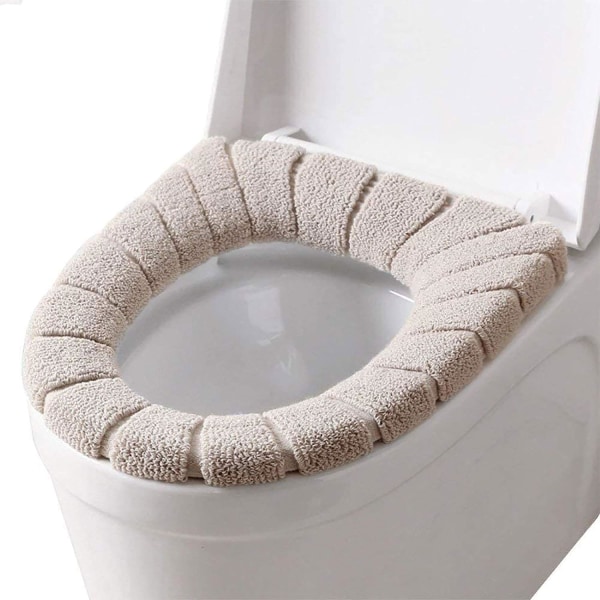 Toalettpute Universal toalett myk setepute kan vaskes, varm, myk, tykk, myk， 2-delt sett (beige)