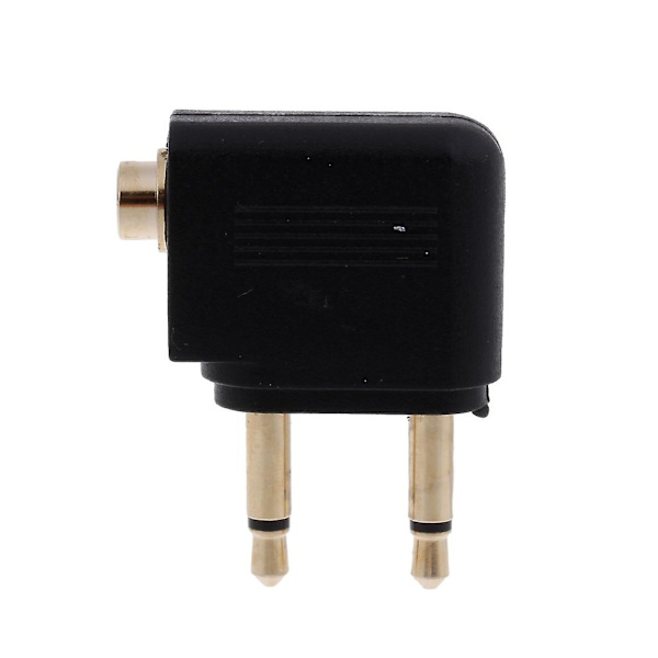 2 stk. 3,5 mm flyhovedtelefon mono-konverter rejseflyselskabsadaptere
