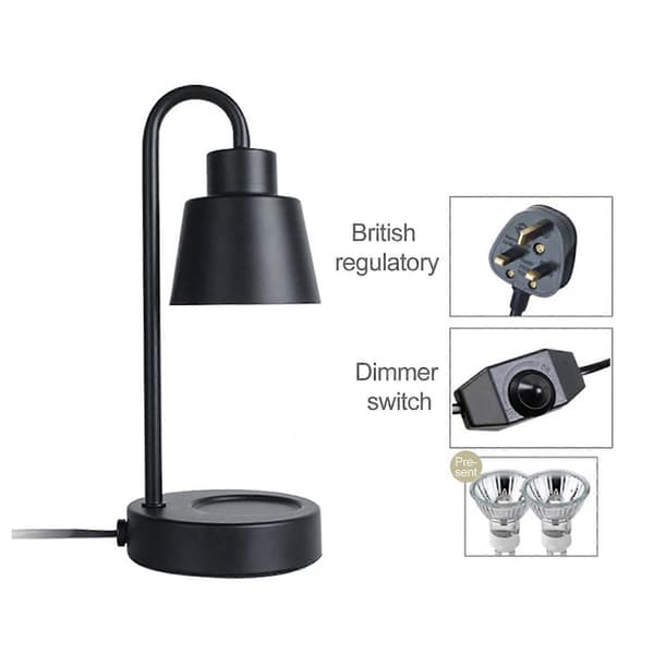Aromaterapi Smeltende Voks Natlampe Dæmpbar Bordlampe Lysvarmer sort 220v black