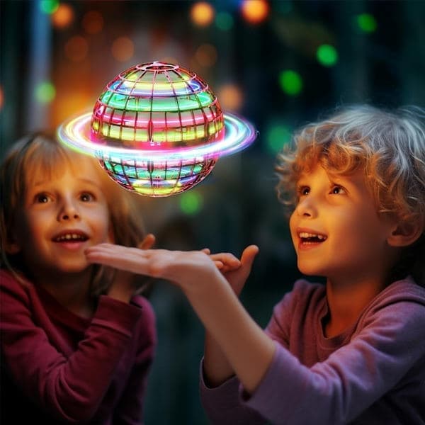 [Perfekt gave] Flyvende bold Boomerang Spinning Legetøj, Mini UFO Drone, LED Svævende Bold, Børnefødselsdagsgave, Velegnet til indendørs leg