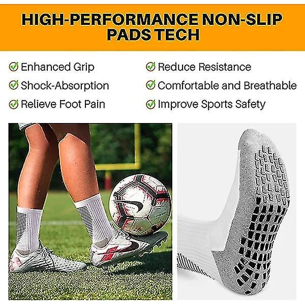 3 Par Anti-Slip Fodboldsokker Åndbare Vandtætte Grip Sokker