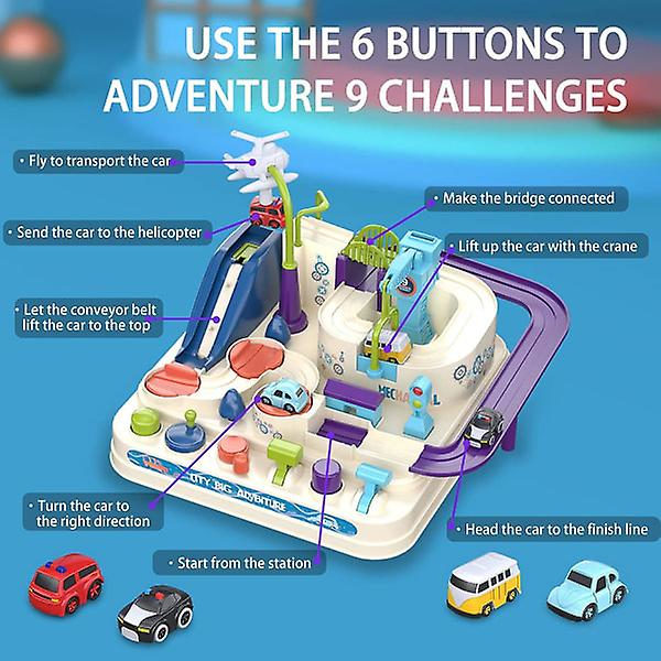 Billejern Adventure Legetøj, Biler Racebane Legetøj Med 4 Legetøj Julegave