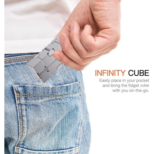 Fidget Cube Ny Version Fidget Fingerlegetøj - Metal Infinity Cube til Stress- og Angstdæmpning/ADHD, Ultra Holdbare Sensoriske Gaver