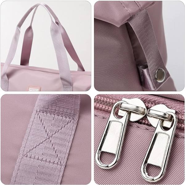Reise Duffel Tote Bag, Vanntett Skulder Weekender Bag for Kvinner og Menn Svømme Sports Reise Gym Bag, Sammenleggbar og Utvidbar Bag Lett black