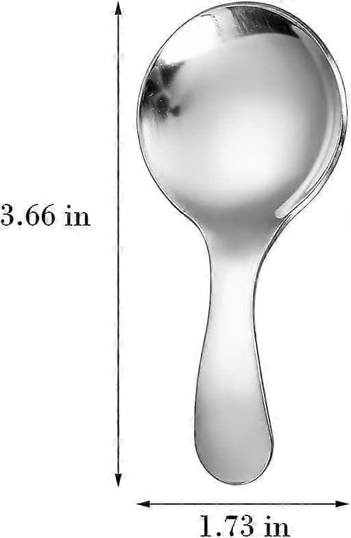 5 stk. korte skeer, mini-skeer i rustfrit stål, fortykket lille rund ske til salt, krydderier, dessert, te, kaffe (sort)