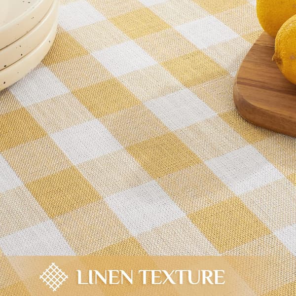 1 stk Gingham duk gul utendørs duk rektangulær 140x200 cm tørkbar bomull dusk Boho duker vannavstøtende, 55x78 tommer yellow